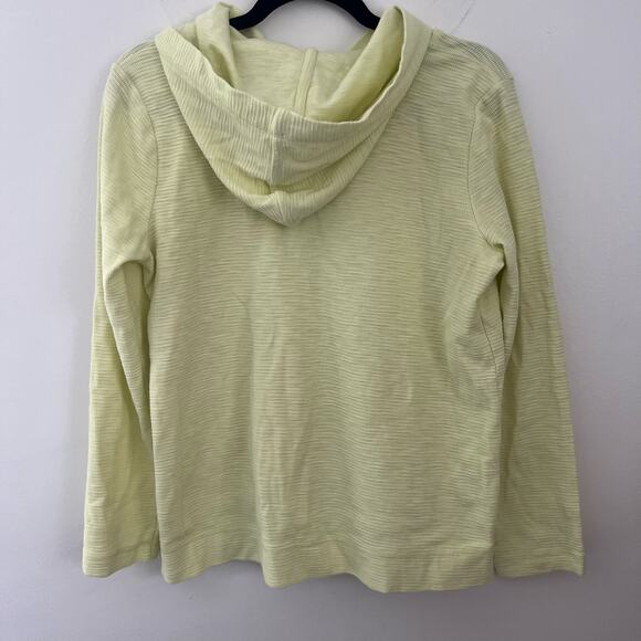 J Jill Hoodie Women’s Key Lime ribbed Cotton Pullover‎ Sweatshirt size small - Picture 8 of 11
